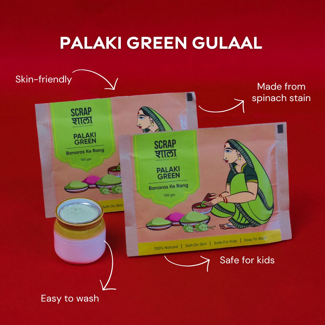 Holi Milan Gulaal Box | Four Packs of Natural Gulaal | Safe for Kids | Handmade in Banaras