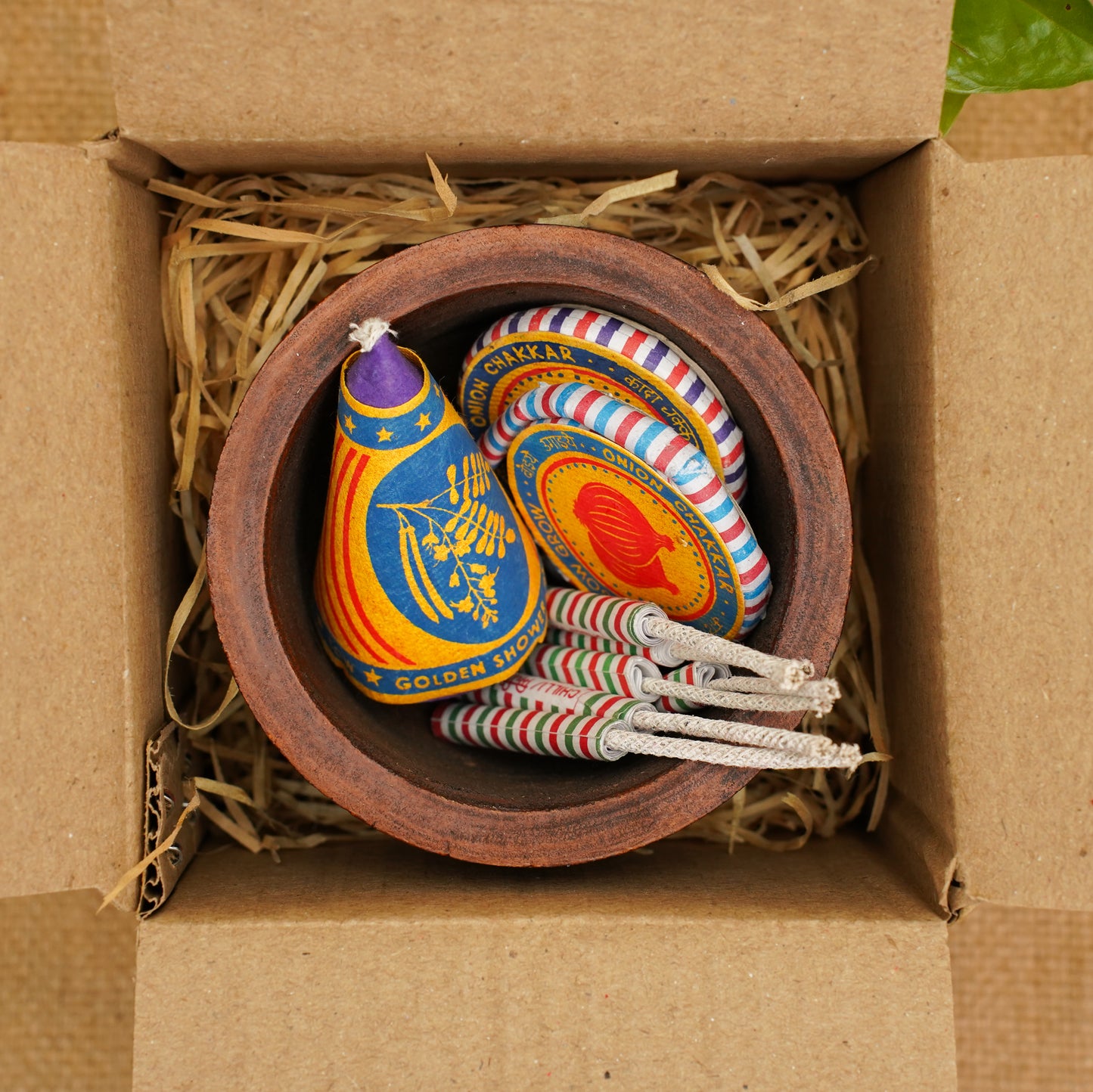 Bloom Diwali Gift Hamper | Swastik Door Hanging | Plantable Crackers | Wooden Planter | Eco-friendly Gifting | Handcrafted in Banaras