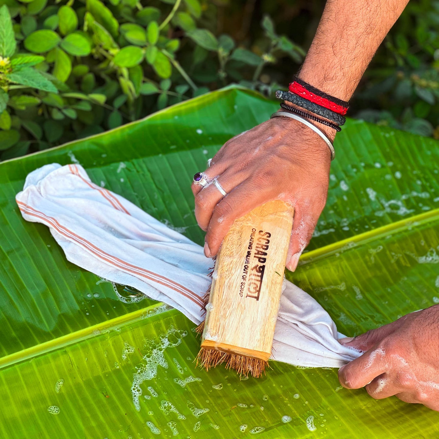 Laundry & Floor Cleaning Brush | Natural Coir Bristles | Sturdy | Biodegradable | Plastic-free | Scrapshala