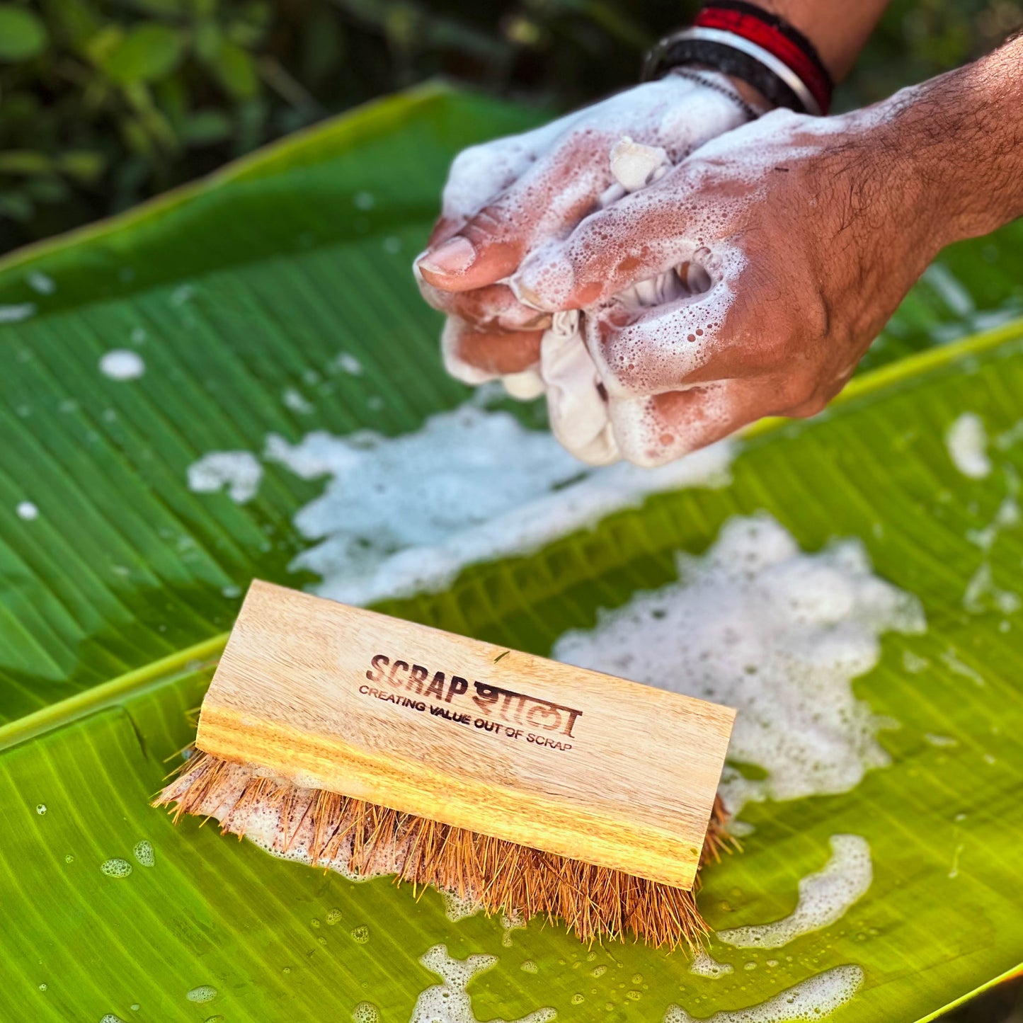 Laundry & Floor Cleaning Brush | Natural Coir Bristles | Sturdy | Biodegradable | Plastic-free | Scrapshala