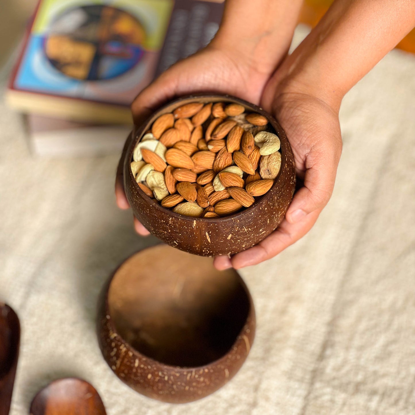 Rozana Coconut Bowl Set | Handcrafted | 100% Natural | Zero-waste | Scrapshala