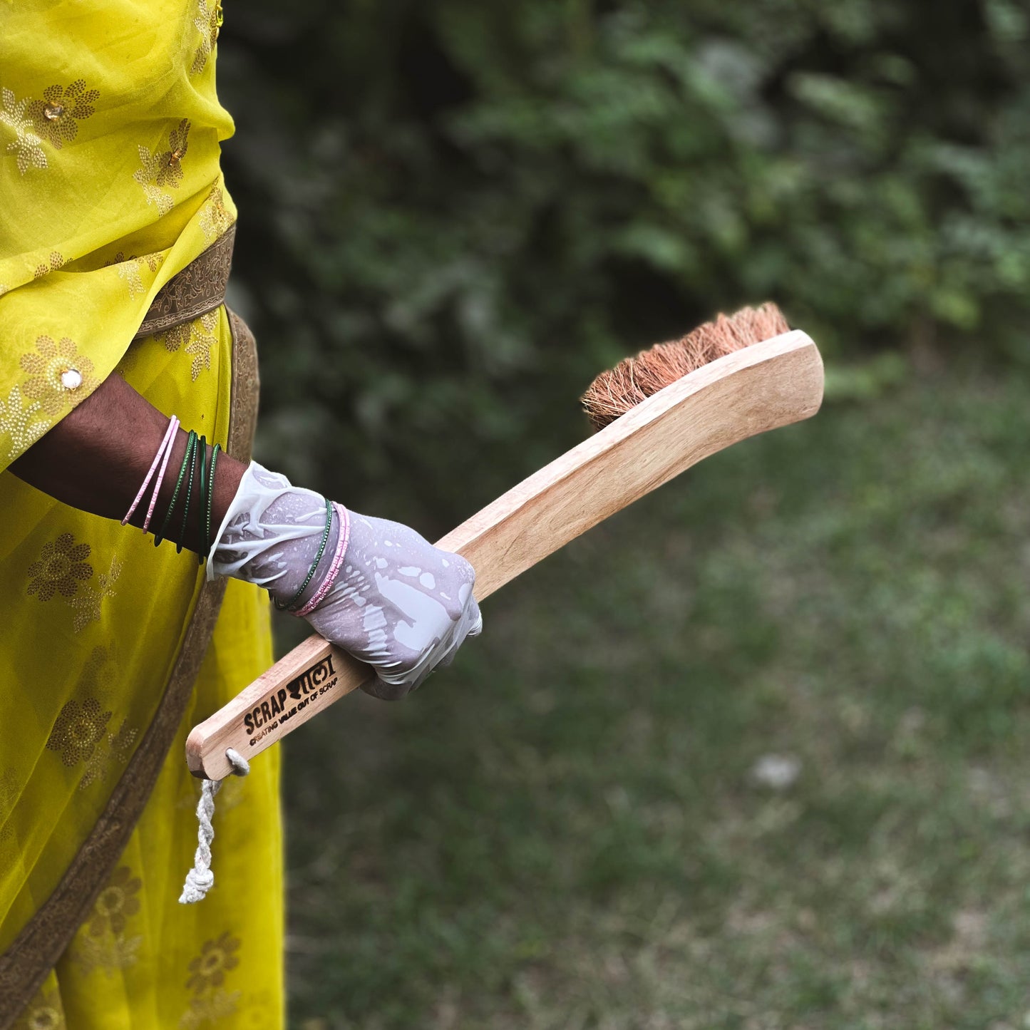 Toilet cleaning brush | Natural Coir | Sturdy | Long Sleek Wooden Handle | Biodegradable | Plastic-free | Scrapshala