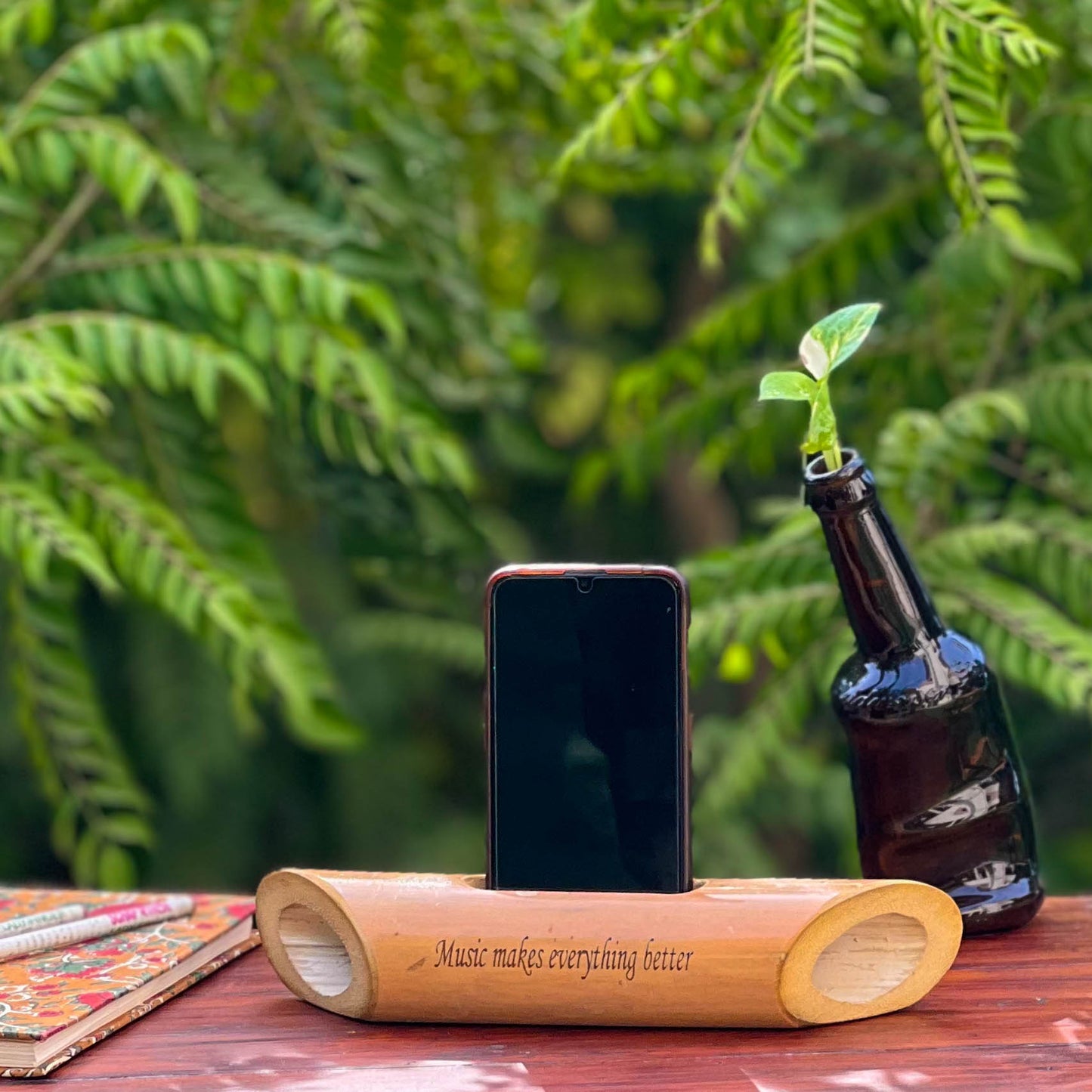 Bamboobeat Sound Amplifier | Music Makes Everything Better | Mobile Holder | Eco-friendly | Office Desk | Scrapshala