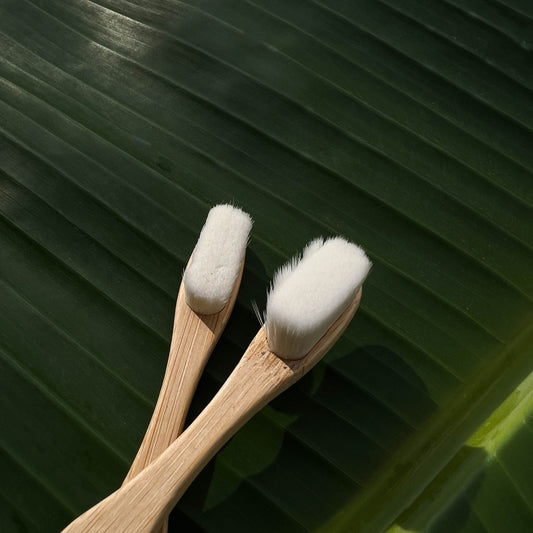 Nano Bambooclean Toothbrush Set | Natural Bamboo Handle | Ultra-Soft Flat Bristles | Scrapshala
