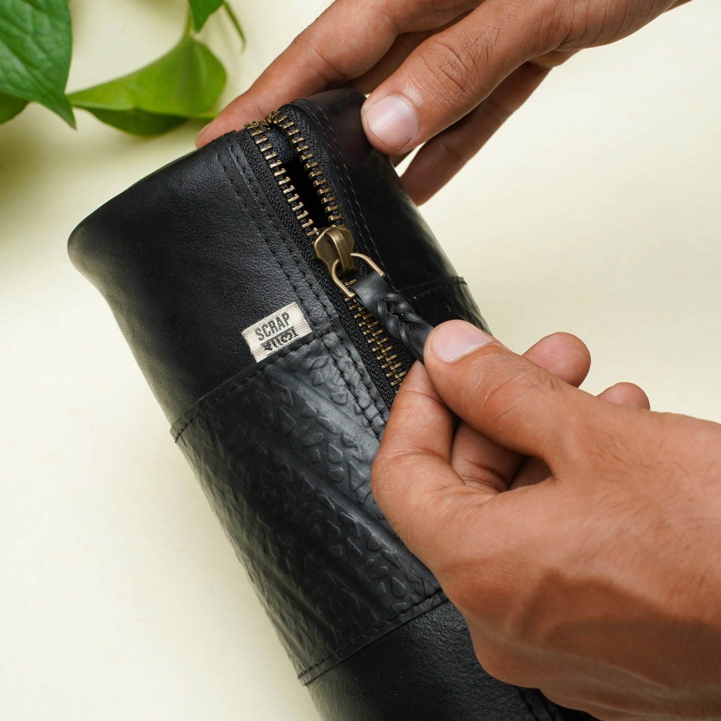 Safar Multipurpose Zip Pouch | Water-proof | Metal zipper | Light-weight | Sturdy | Upcycled