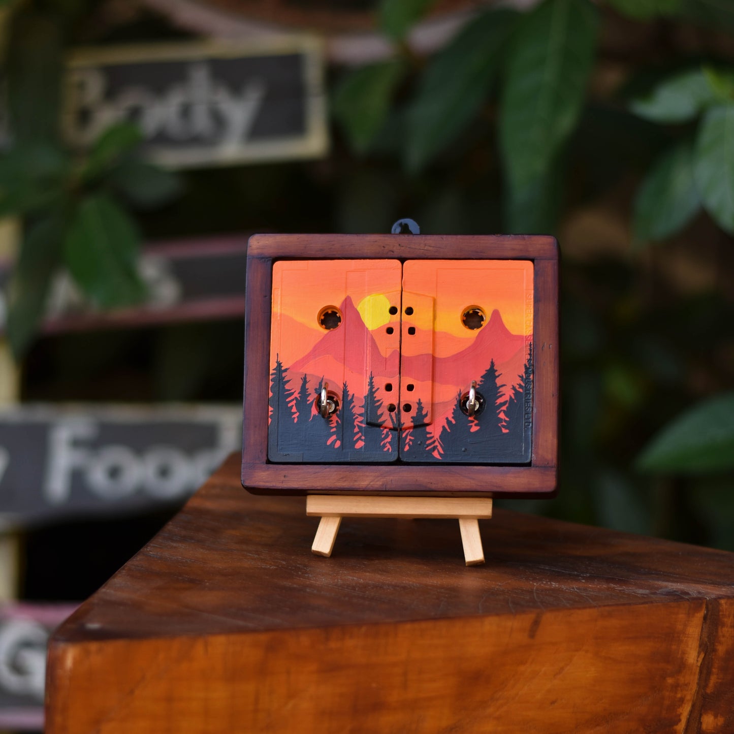 Sunset Mini Key Holder | Upcycled | Audio Tapes | Wanderlust | Handcrafted | Scrapshala