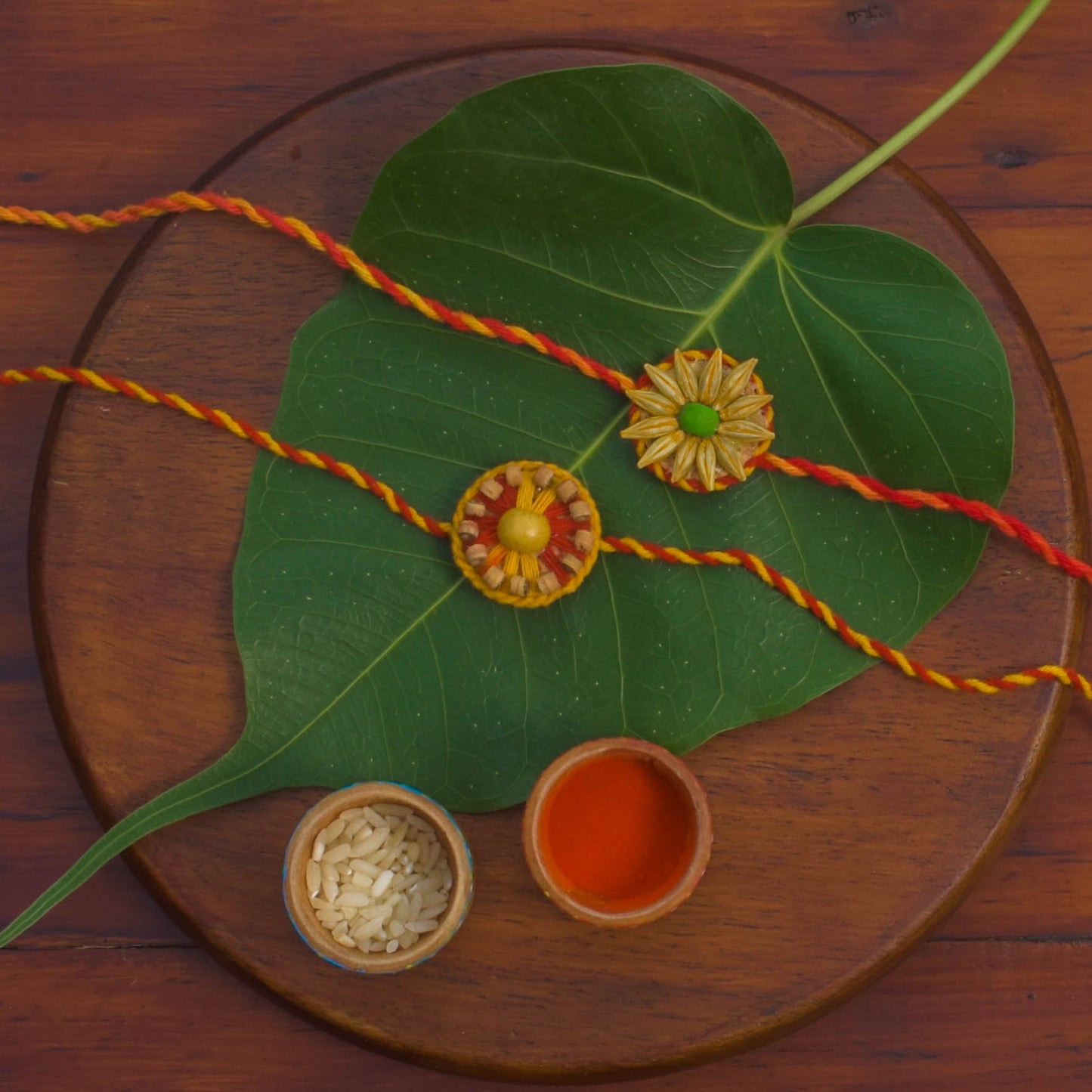 Plantable Seed Rakhi Family Box | Pair of 2 rakhi | Roli-Chawal | Seed Ball | Handmade in Banaras | Scrapshala