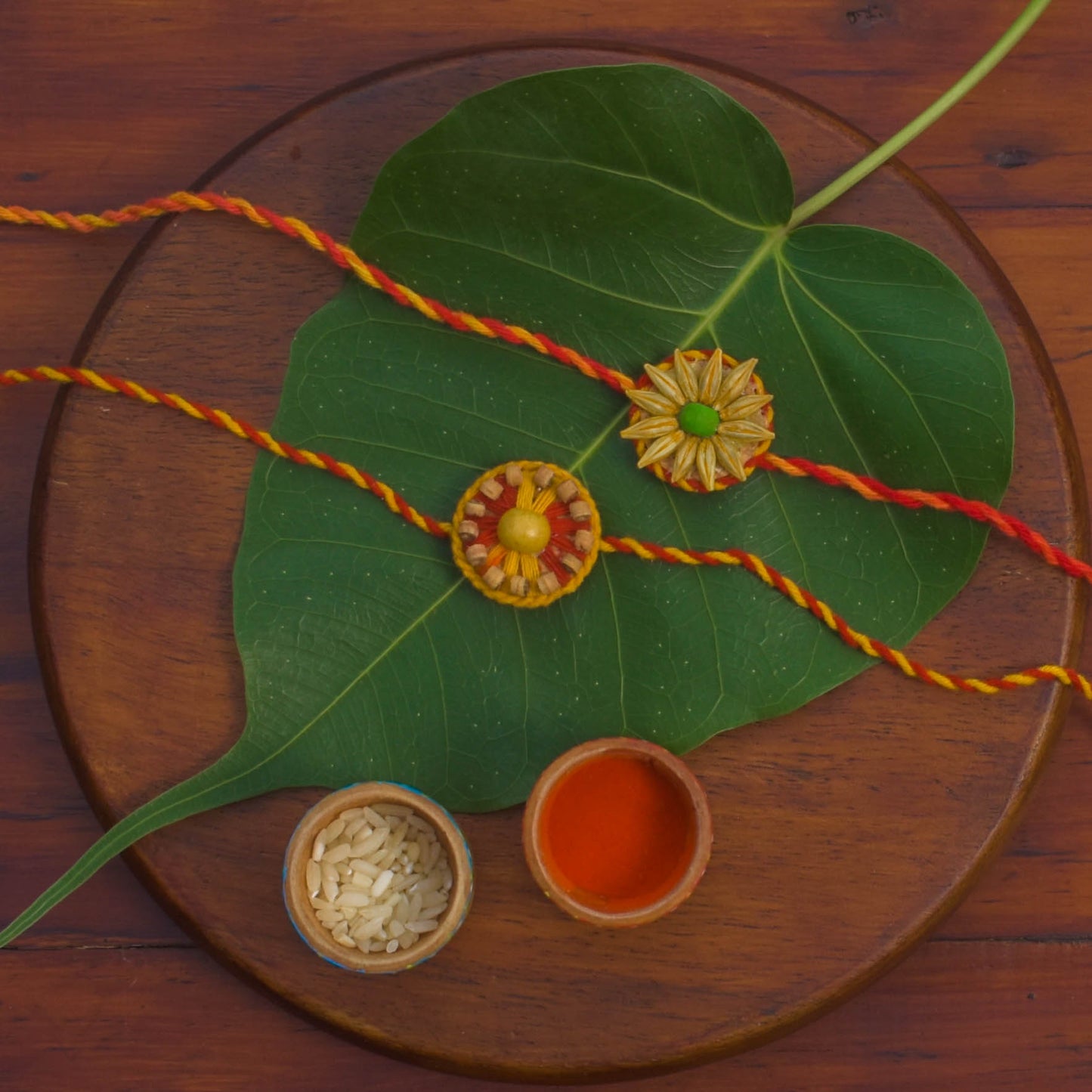 Plantable Seed Rakhi Gift Box | Pair of 2 rakhi | Roli-Chawal | Wooden Planter | Seed Barfi Box | Bamboobeat Sound Amplifier | Tulsi Plant | Handmade in Banaras | Scrapshala