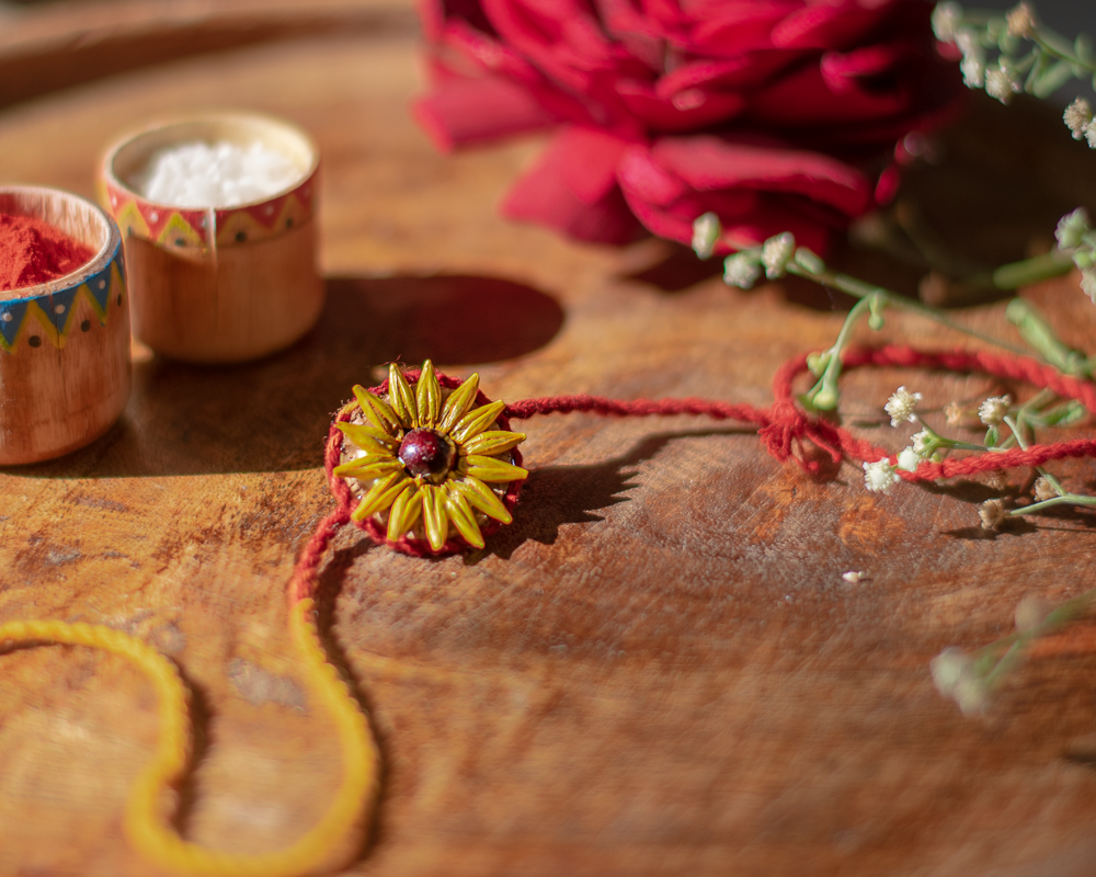 Plantable Seed Rakhi Family Box | Pair of 2 rakhi | Roli-Chawal | Seed Ball | Handmade in Banaras | Scrapshala