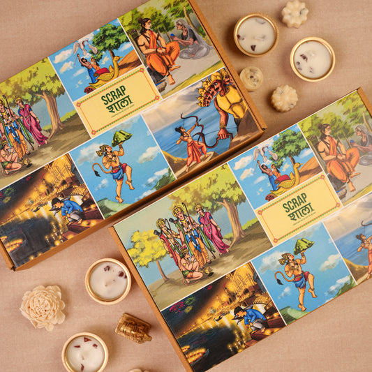 Shubh Mangal Diwali Gift Hamper | Handcrafted in Banaras | Charcoal-Free Agarbatti, Swastik Door Hanging & Wooden Tea-Light Holder | Sustainable Festive Gifting