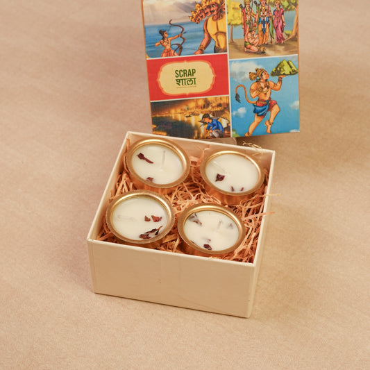 Gold Soy Wax Tealight Pack of 4 | Handcrafted & Sustainable