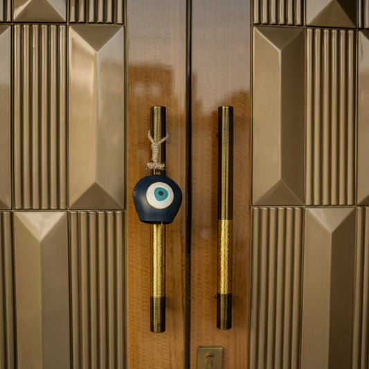 Evil Eye Cowbell Hanging | Handcrafted and Sustainable | Protective Wall & Door Hanging with Soothing Sound