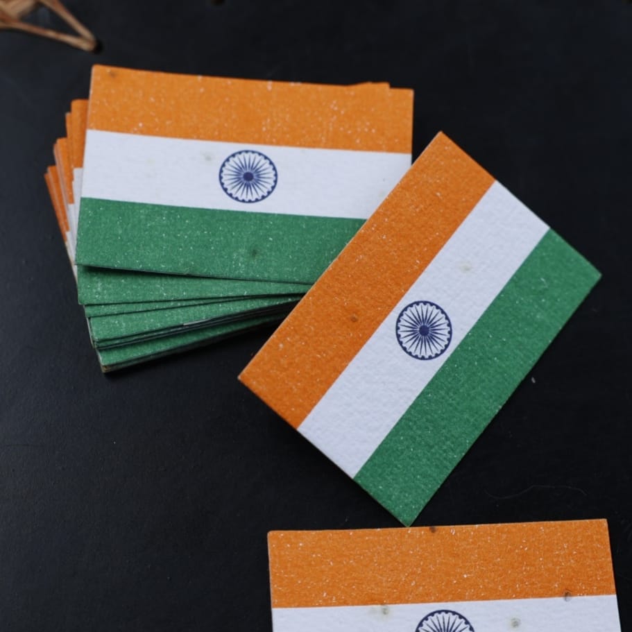 Sustainable Indian Flag | Plantable | 100% Biodegradable | Grows into plants | Eco-friendly | Pack of 50 | Made in India