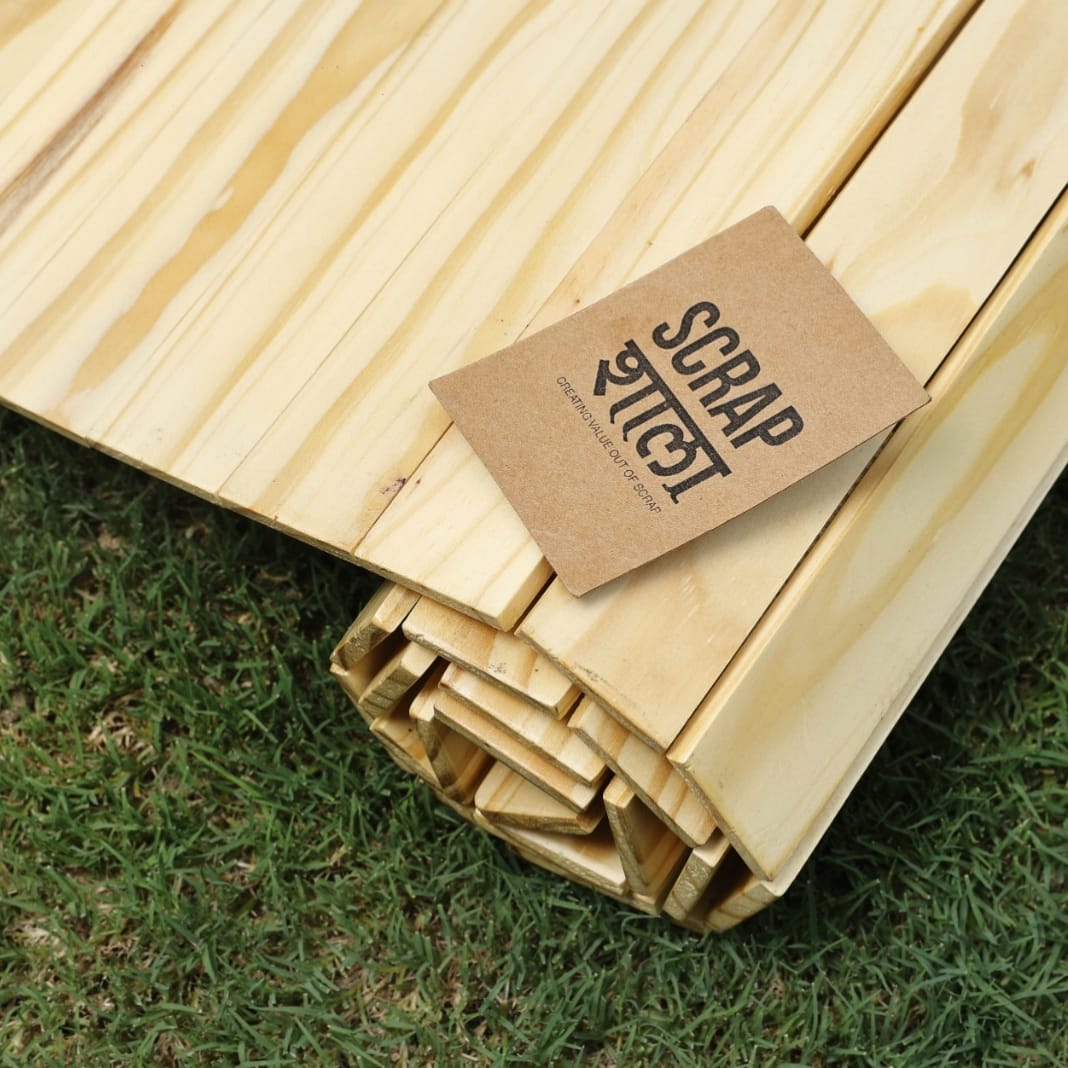Earthy Natural Wood Dining Gift Set | 1 Runner & 6 Table Mats | Handcrafted & Sustainable | Foldable & Light Weight | Made in India
