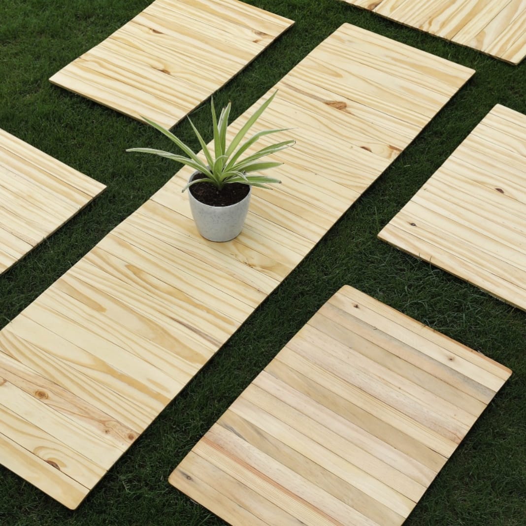 Wooden Runner Place Mat | Multipurpose | Natural Pine Colour | Foldable | Stain-Proof | Scrapshala