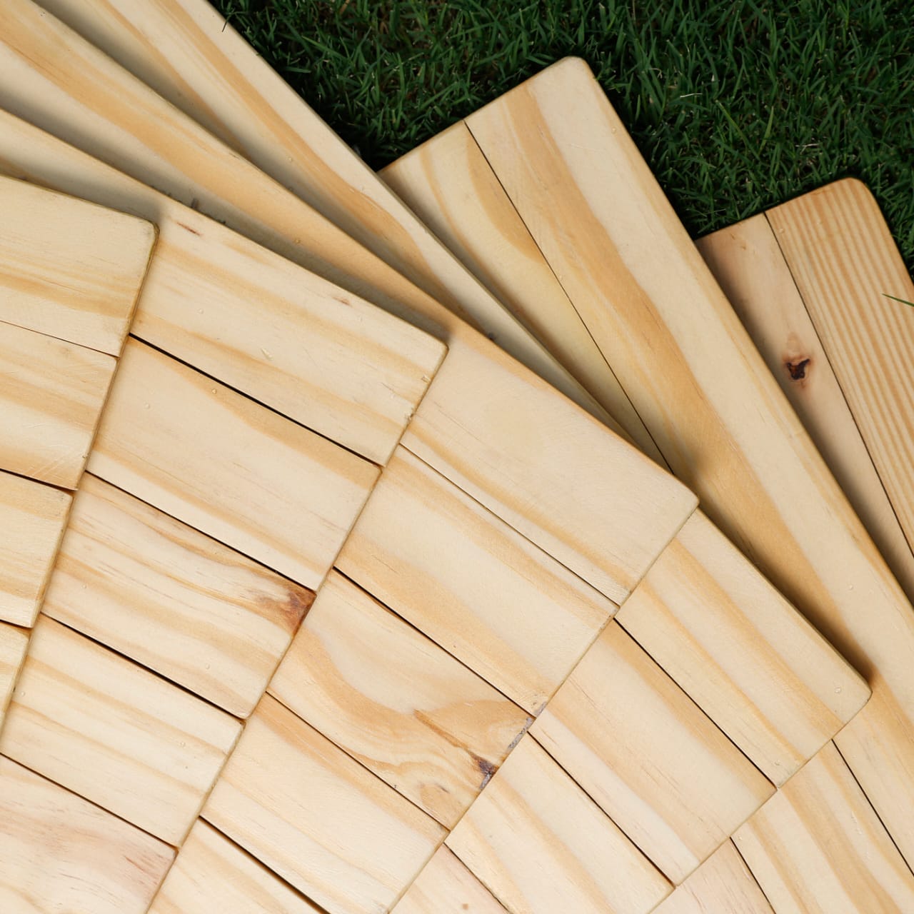 Foldable Reclaimed Wood Natural Table Mats | Pack of 6 | Sustainable & Handcrafted by Scrapshala | Made in India