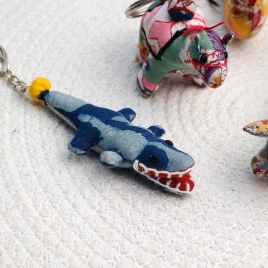 Terrestrial Collection Upcycled Keychain Pack (Set of 5) | Handmade Animal Keychains from Textile Waste | Eco-Friendly Gifting