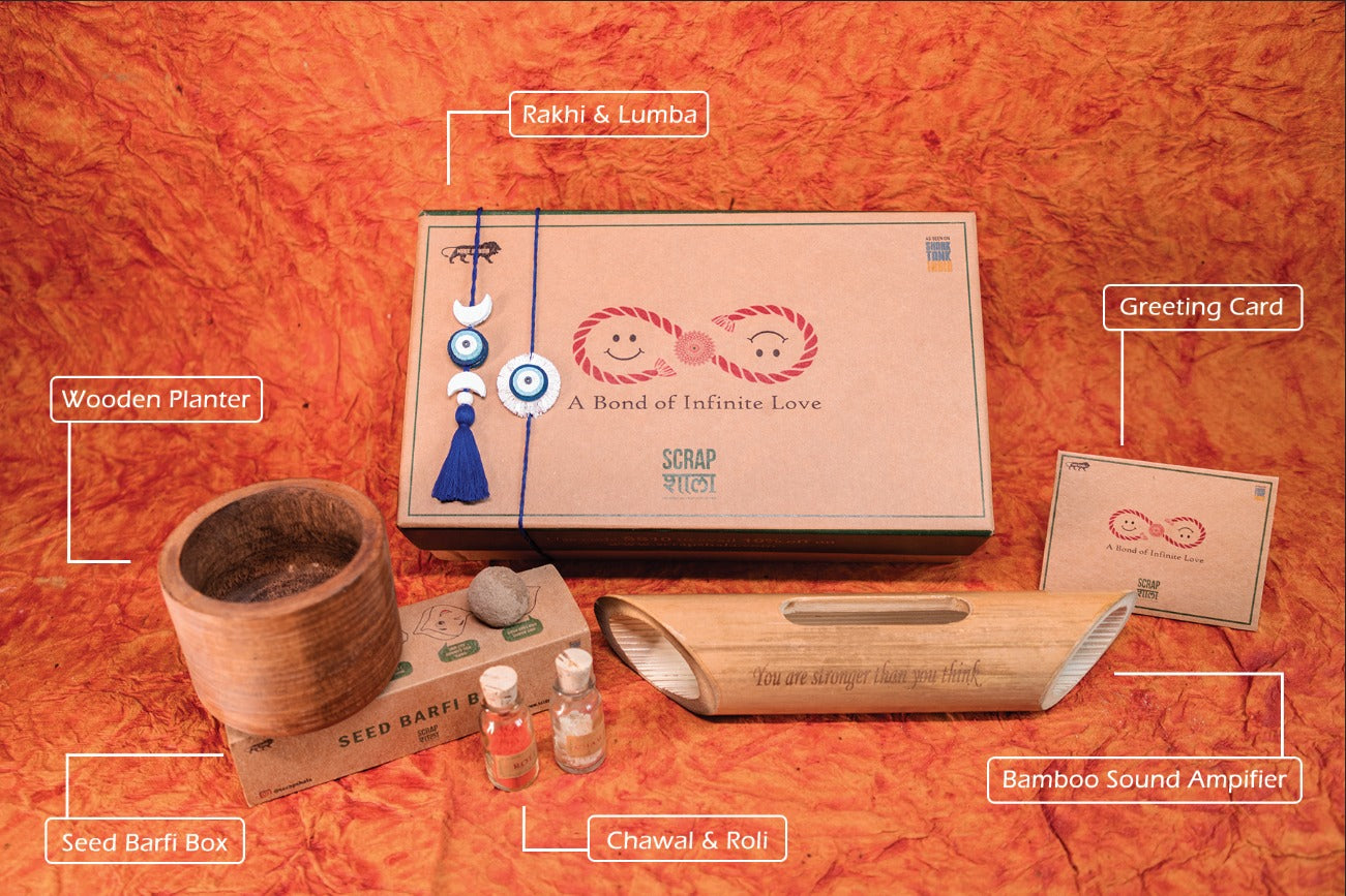 Nazarbattu Plantable Rakhi-Lumba Gift Box | Eco-Friendly Rakshabandhan Hamper 2024 | Sustainable Gift Set by Scrapshala
