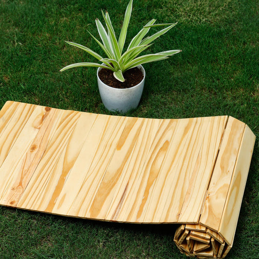 Wooden Runner Place Mat | Multipurpose | Natural Pine Colour | Foldable | Stain-Proof | Scrapshala