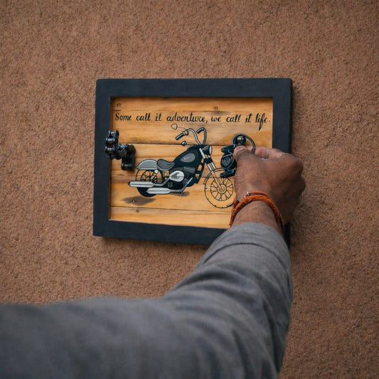 Biker Key Holder | Upcycled Bicycle Chain Wall Decor | Handmade in India