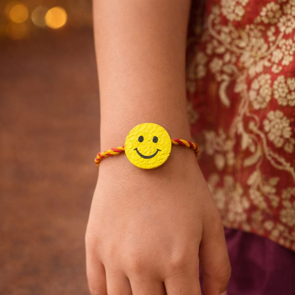 Smile Please Plantable Seed Rakhi | Eco-friendly | Natural Cork | Grows into Plant | Scrapshala