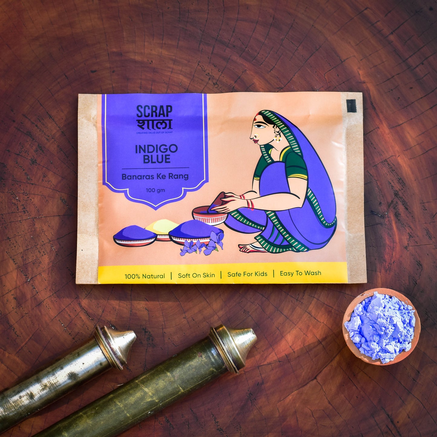 Natural Blue Gulaal for Holi | 200g | Skin-friendly | 100% Natural | Easy to Wash | Made in Banaras