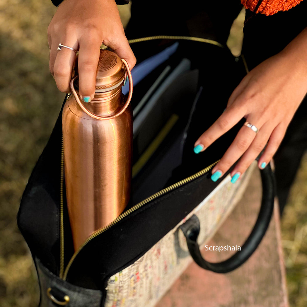 Office Laptop Bag | Timeless | Upcycled Paper | Handloom Textile | Scrapshala