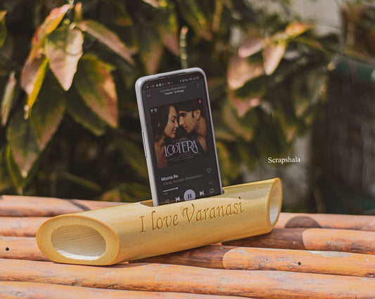 Bamboobeat Sound Amplifier | I love Varanasi | Eco-friendly | Mobile Holder | Gifting | Scrapshala