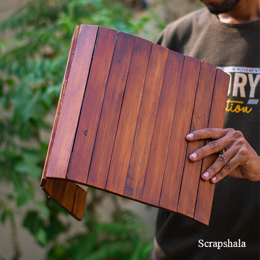 Earthy Wooden Place Mat | Walnut colour | Foldable | Stain-Proof | Scrapshala