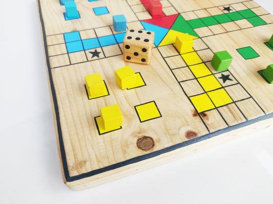 wooden ludo board