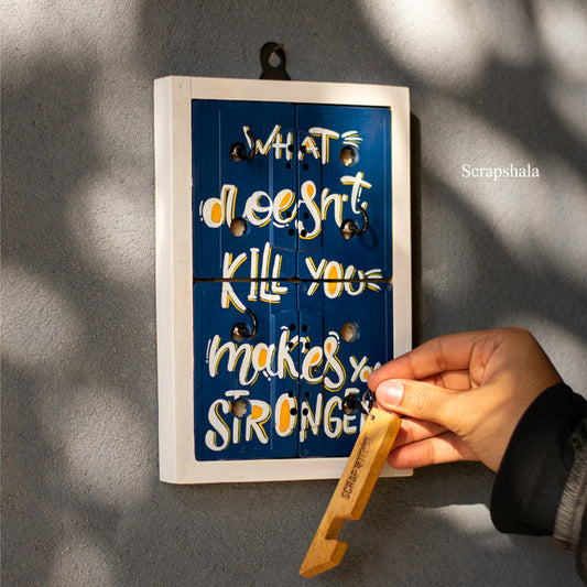 What doesn't kill you makes you stronger Geet Key Holder | Motivational | Audio Tapes | Upcycled | Scrapshala
