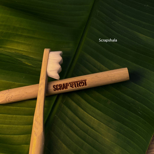 Nano Bambooclean Toothbrush Pack | Natural Bamboo Handle | Ultra-Soft zig-zag Bristles | Round handle | Scrapshala