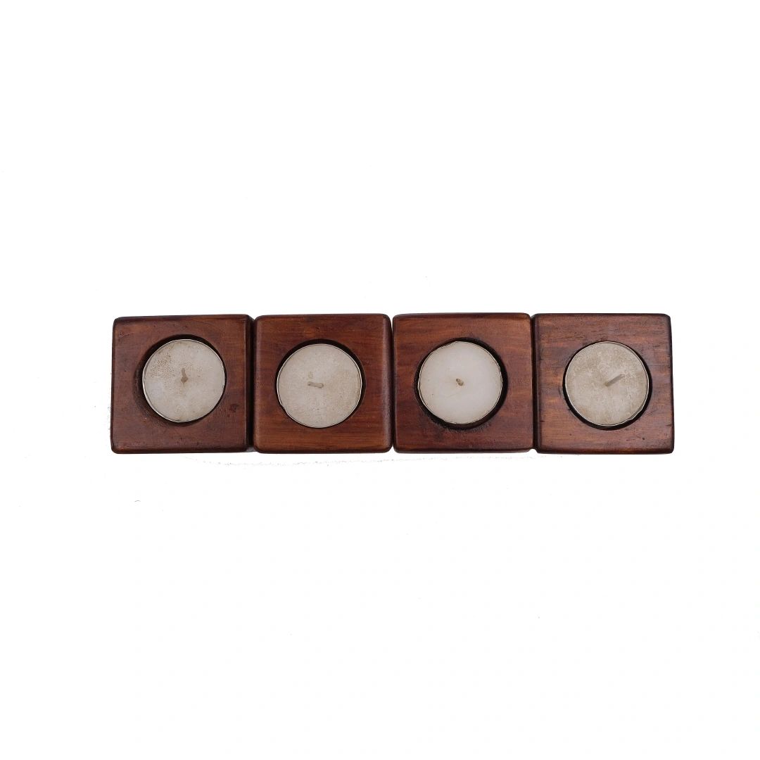 HOME Candle Holder | Puzzle Candle | Reclaimed Wood | Handmade in India | Scrapshala