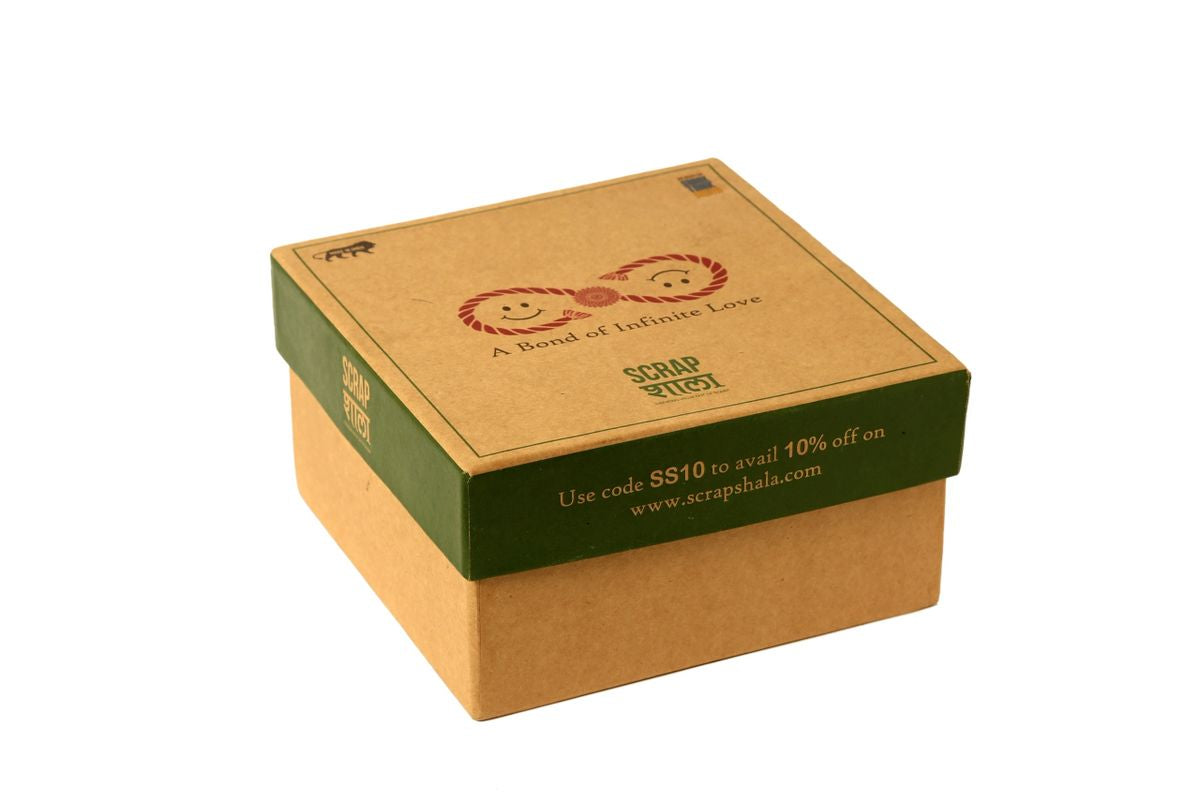 Akkad-Bakkad Premium Rakhi Box | Set of 2 plantable rakhi | Wooden planter | Planting material | Roli-Chawal | Seed ball | Greeting card | Handmade in Banaras