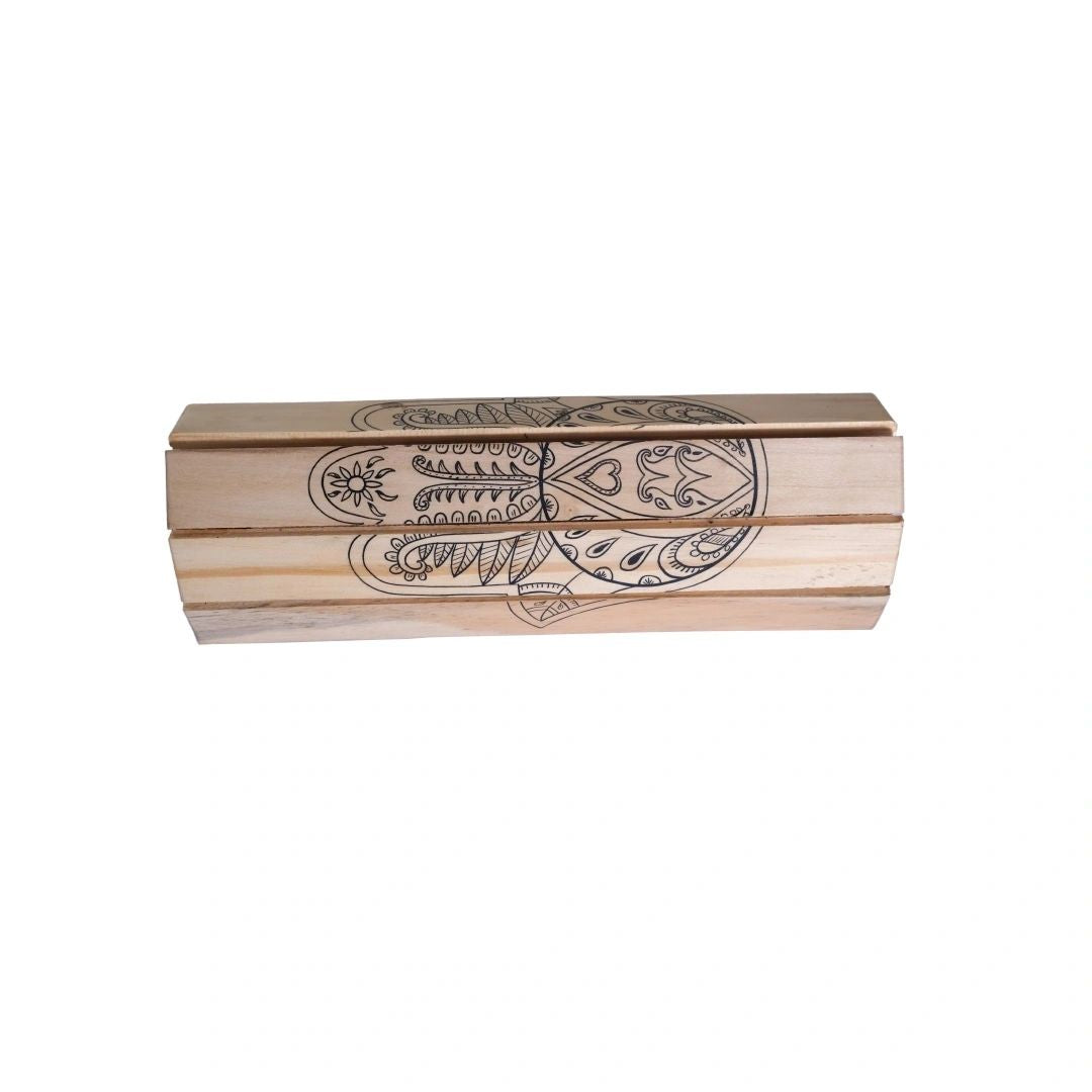 Hamsa Table Place Mat | Natural Reclaimed Wood | Foldable | Stain-Proof | Multipurpose | Scrapshala