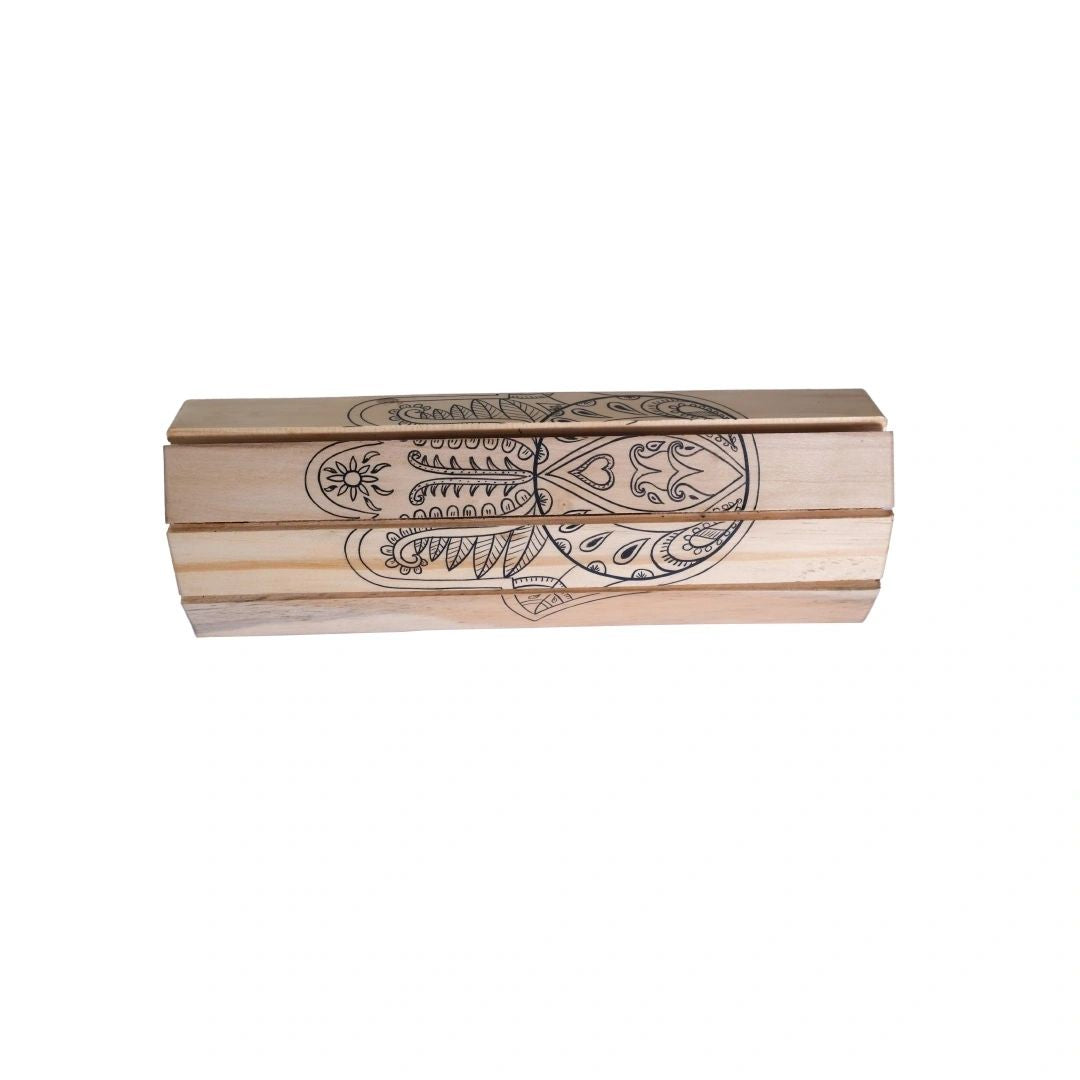 Hamsa Table Place Mat | Natural Reclaimed Wood | Foldable | Stain-Proof | Multipurpose | Scrapshala