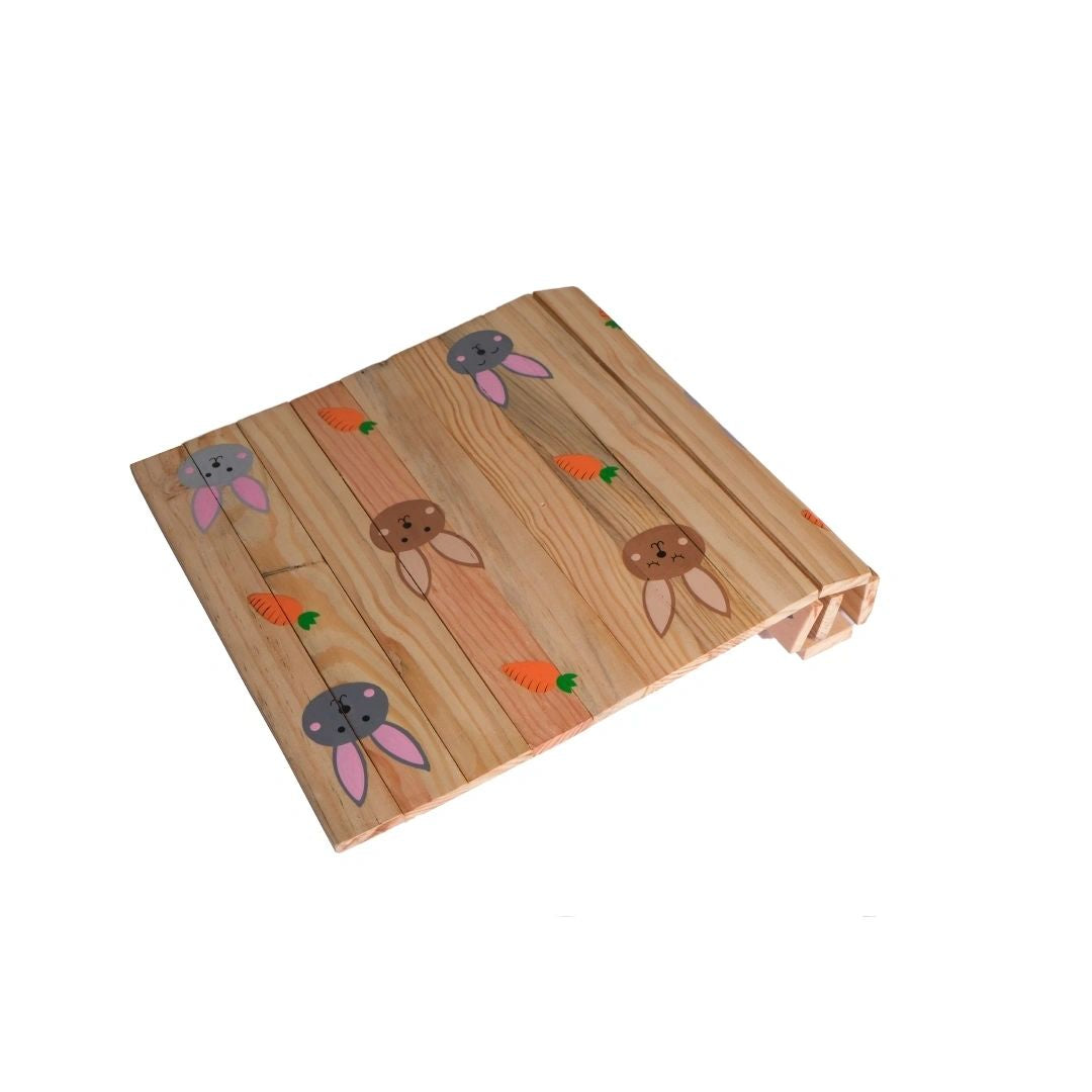 Healthy Rabbit Place Mat | Multipurpose | Natural Reclaimed Wood | Foldable | Stain-Proof | Scrapshala
