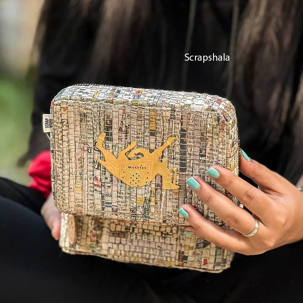 Jewellery Organizer Box | Space Saver | Upcycled Paper | Handloom Textile | Scrapshala