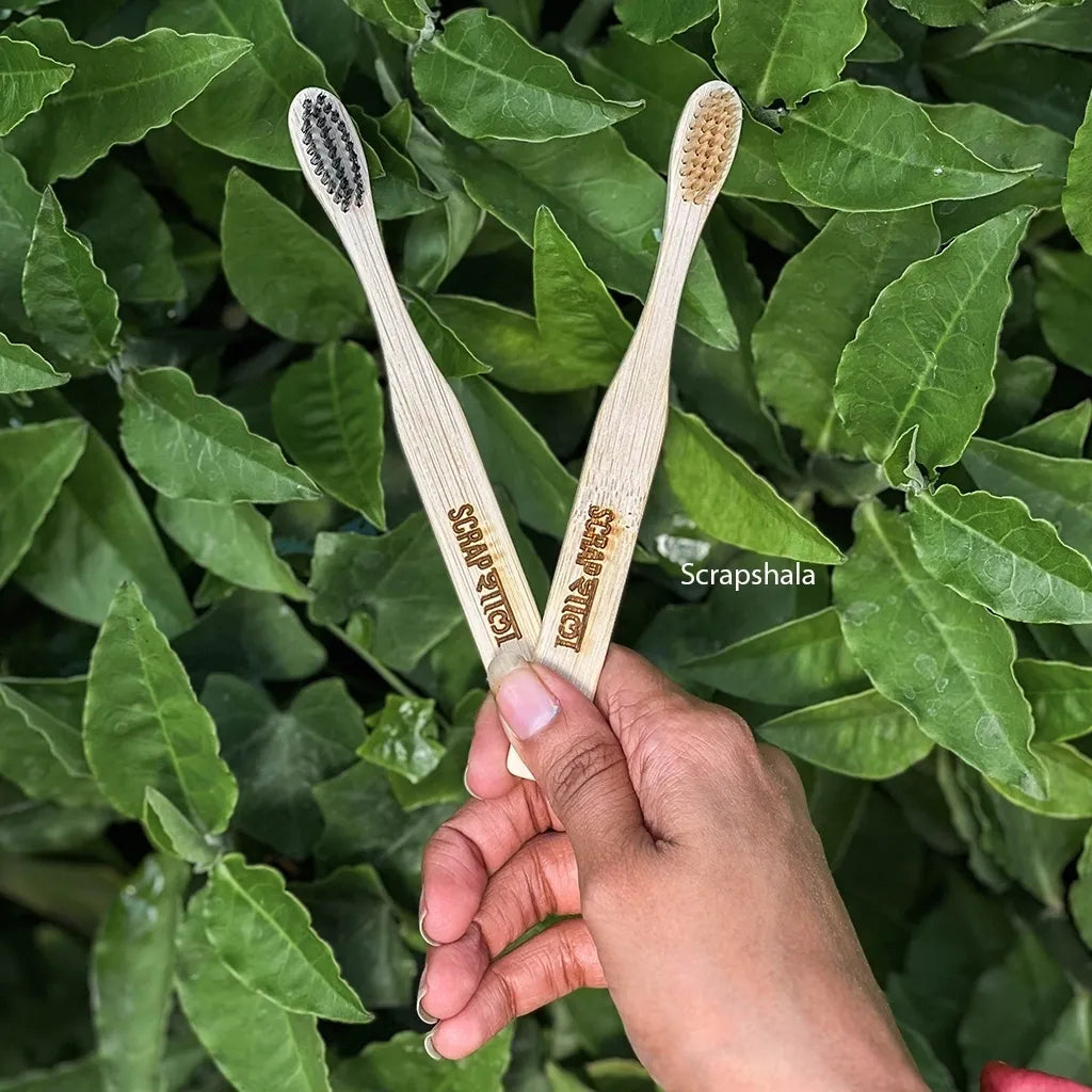 Bambooclean Toothbrush Kids Pack | Natural Bamboo | Extra Soft Bristles | Scrapshala