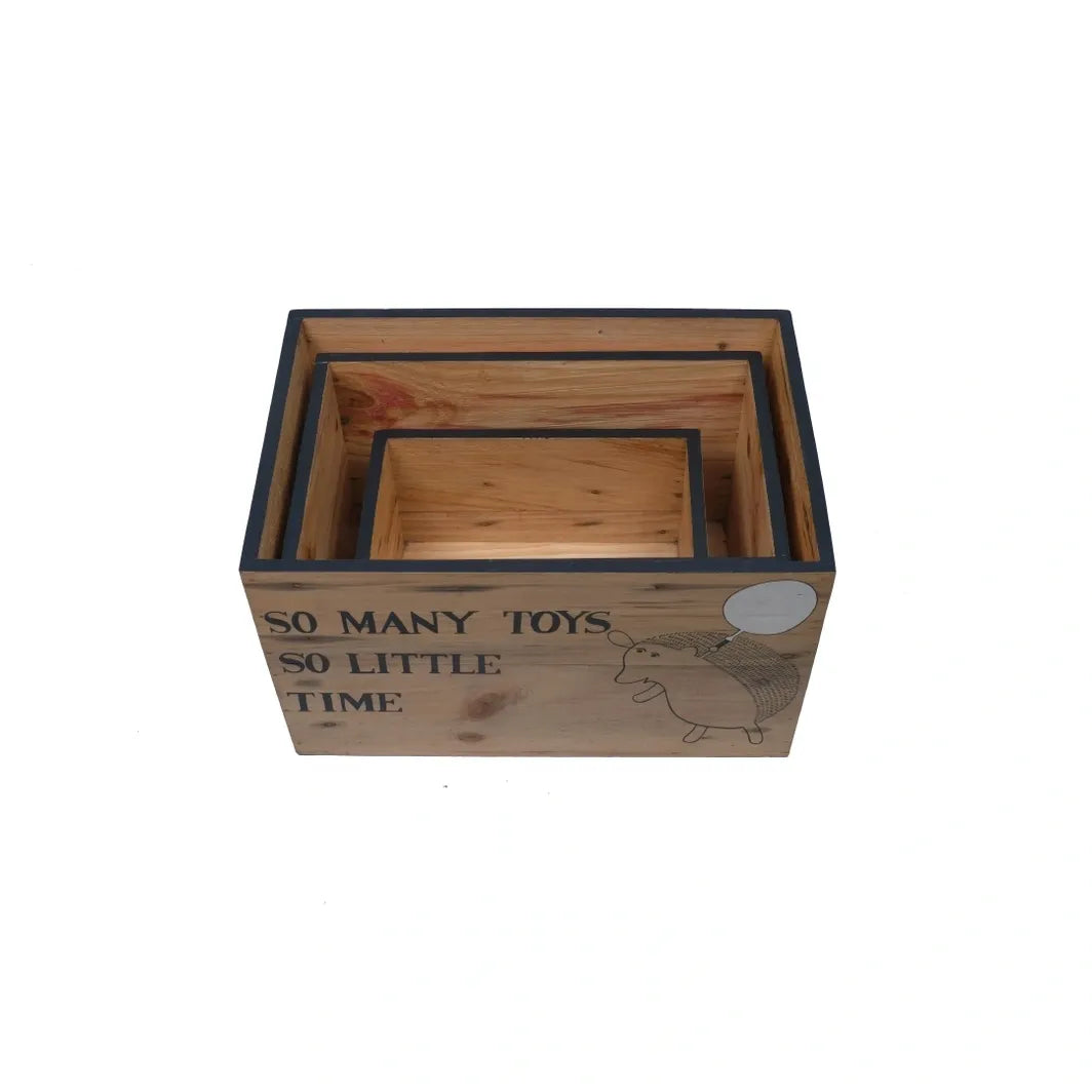 Wooden Storage Box Set of 3 | Handcrafted & Customizable | Space Saver | Scrapshala