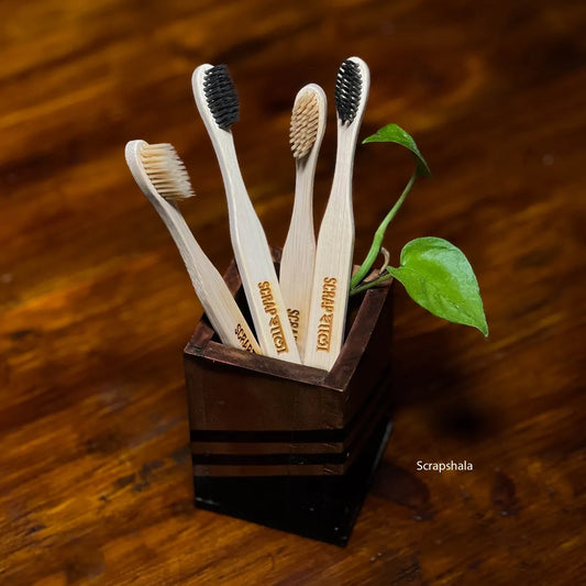 Bambooclean Toothbrush Kids Pack | Natural Bamboo | Extra Soft Bristles | Scrapshala