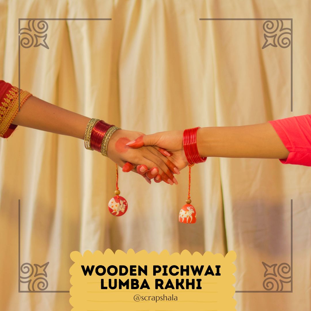 Pichwai Lumba Set | Handpainted | Reusable | Pair of 2 | Mango Wood | Eco-friendly