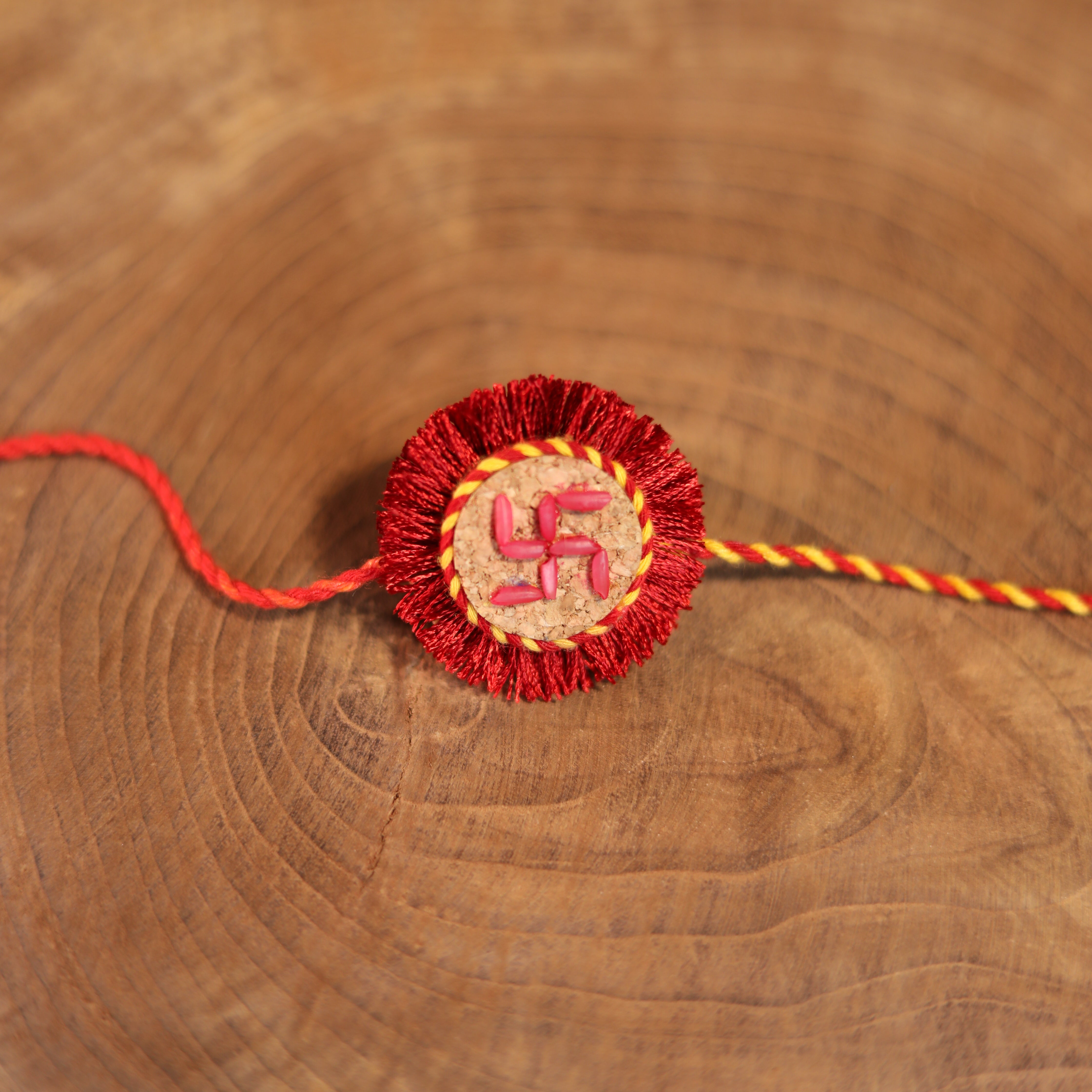 Swastik Plantable Rakhi | Eco-friendly | Soft on skin | Grows into plant | Roli-Chawal | Handmade in Banaras