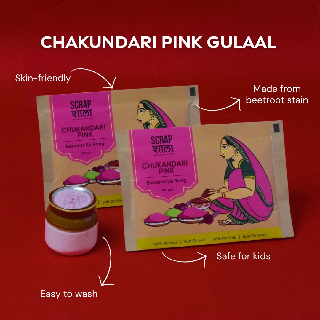 Natural Pink Gulaal for Holi | 200g | Skin-friendly | 100% Natural | Easy to Wash | Made in Banaras
