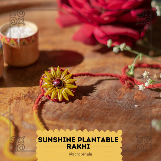 Sunshine Plantable Seed Rakhi | Eco-friendly | Wheat Grains | Grows into Tulsi Plant | Soft on Skin