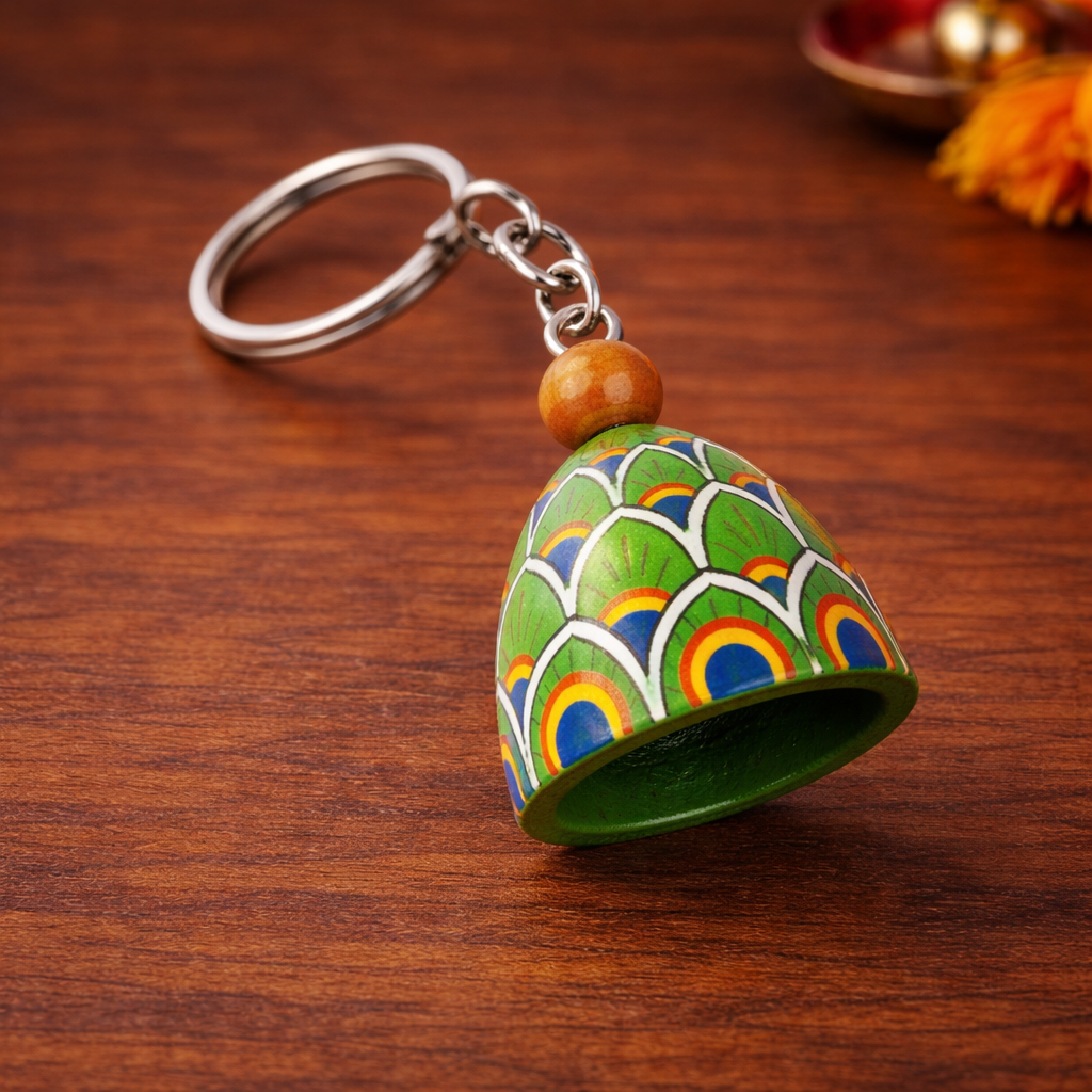 Peacock Wooden Rakhi Family Box | Pair of 2 Reusable Rakhi | Roli-Chawal | Seed Ball | Handmade In Banaras | Scrapshala
