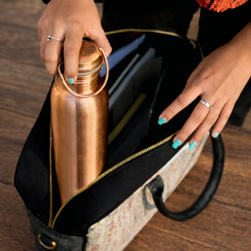 Office Laptop Bag | Timeless | Upcycled Paper | Handloom Textile | Scrapshala