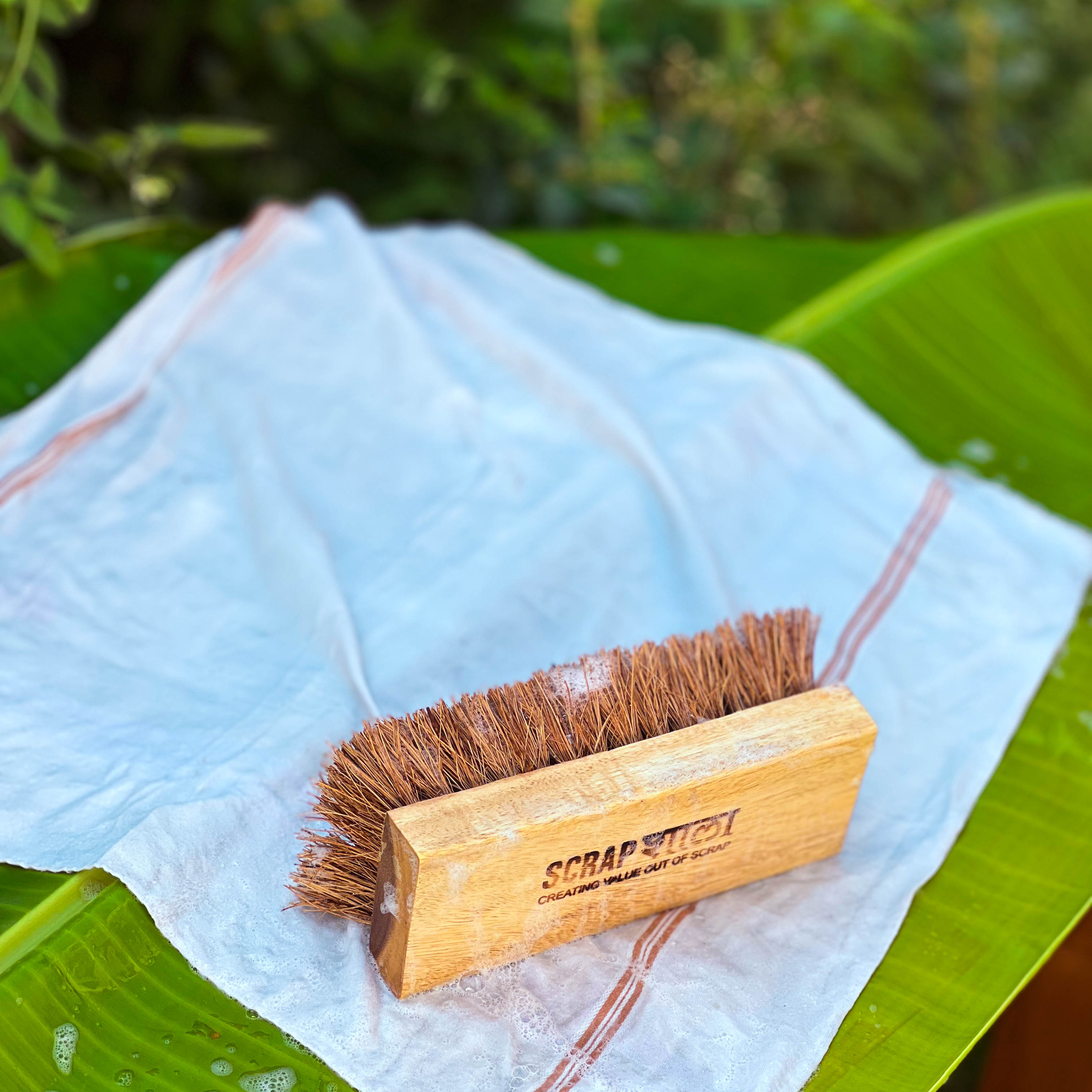 Laundry & Floor Cleaning Brush | Natural Coir Bristles | Sturdy | Biodegradable | Plastic-free | Scrapshala