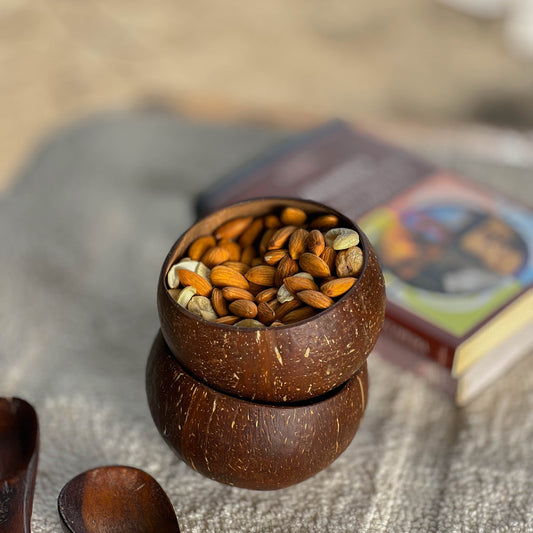 Rozana Coconut Bowl Set | Handcrafted | 100% Natural | Zero-waste | Scrapshala