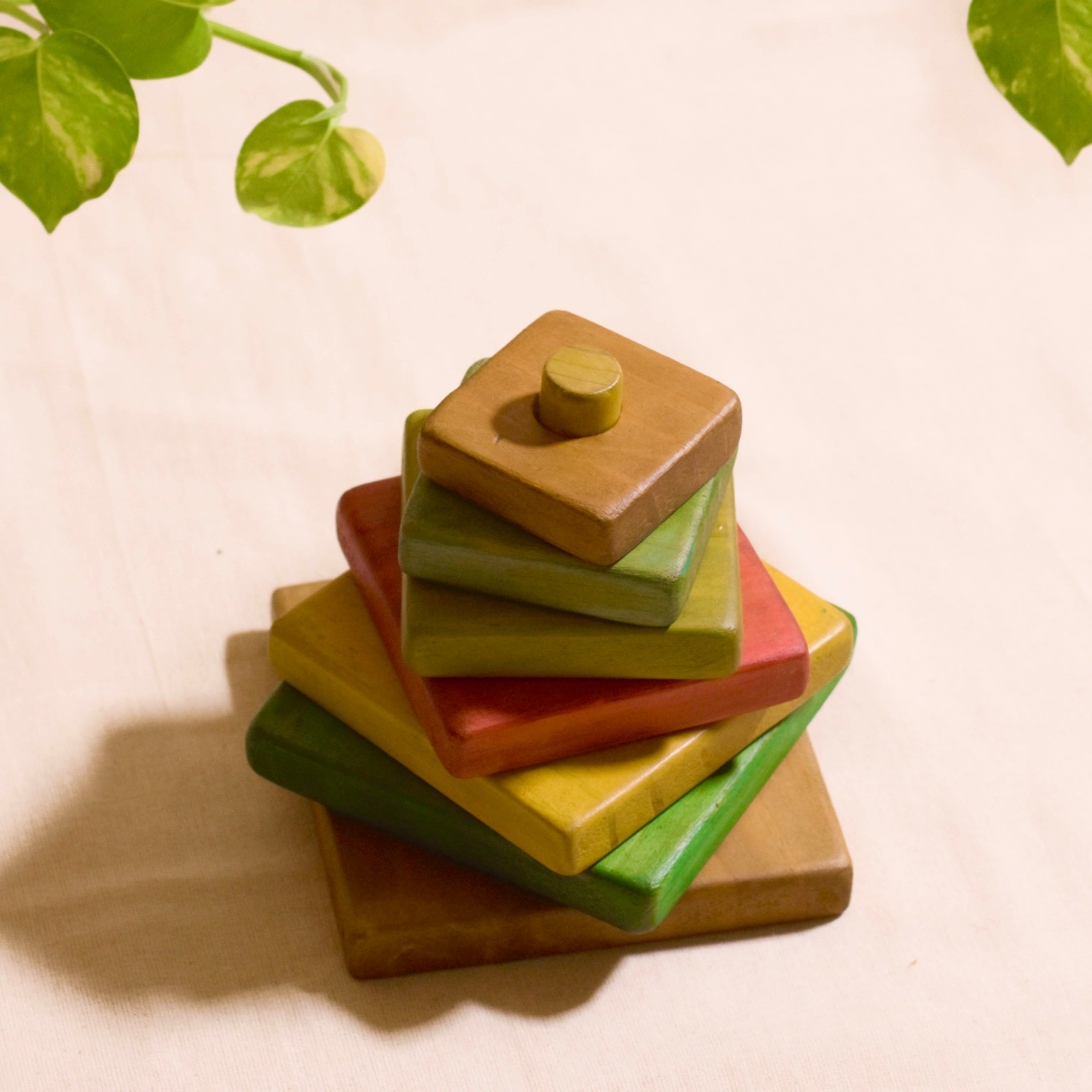 Tree Buddy Wooden Stacking Game | Eco-Friendly Learning Toy for Toddlers | Handmade from Reclaimed Wood | Scrapshala